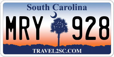 SC license plate MRY928