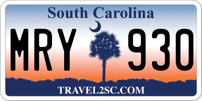 SC license plate MRY930