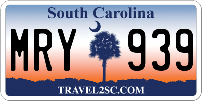 SC license plate MRY939