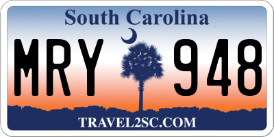 SC license plate MRY948