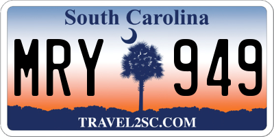SC license plate MRY949