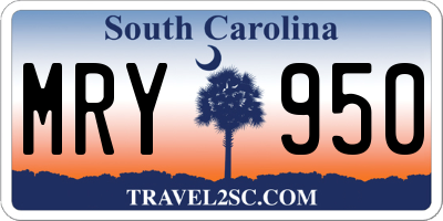 SC license plate MRY950