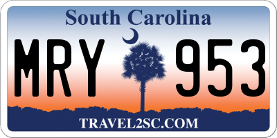 SC license plate MRY953