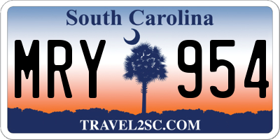 SC license plate MRY954