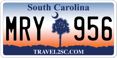 SC license plate MRY956