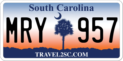 SC license plate MRY957