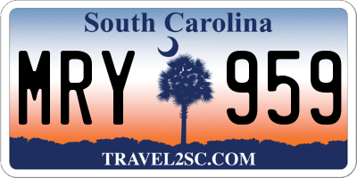 SC license plate MRY959