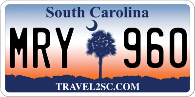 SC license plate MRY960