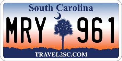 SC license plate MRY961