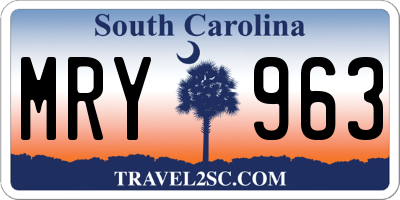 SC license plate MRY963