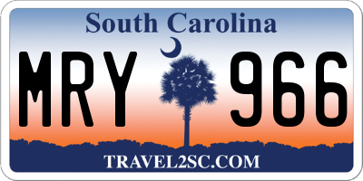 SC license plate MRY966