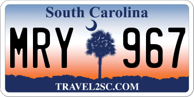 SC license plate MRY967