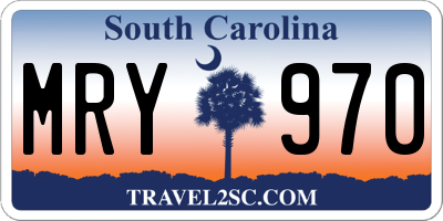 SC license plate MRY970