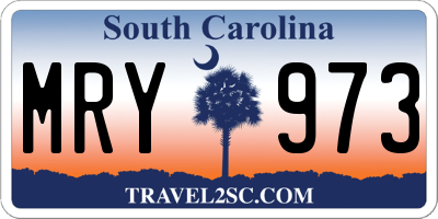SC license plate MRY973