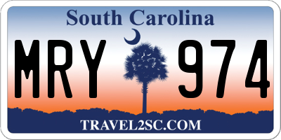 SC license plate MRY974