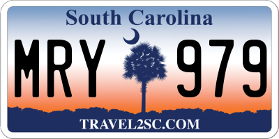 SC license plate MRY979