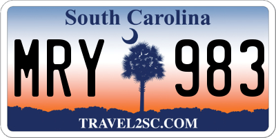 SC license plate MRY983