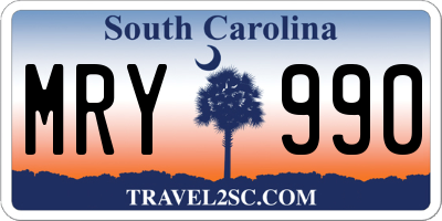 SC license plate MRY990