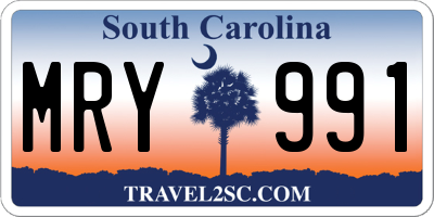 SC license plate MRY991