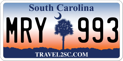 SC license plate MRY993