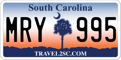 SC license plate MRY995