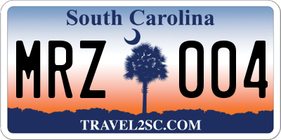 SC license plate MRZ004