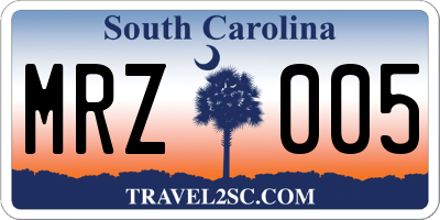 SC license plate MRZ005