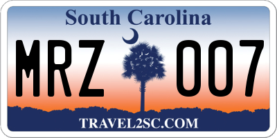 SC license plate MRZ007