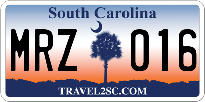 SC license plate MRZ016