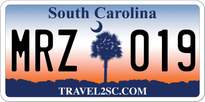 SC license plate MRZ019