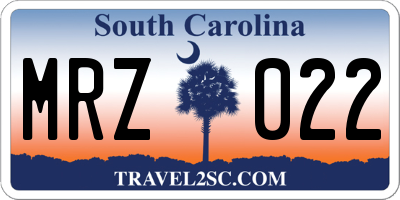 SC license plate MRZ022