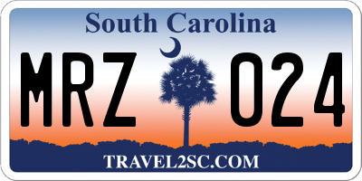 SC license plate MRZ024