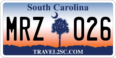 SC license plate MRZ026