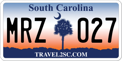 SC license plate MRZ027