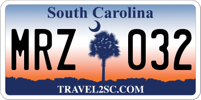 SC license plate MRZ032