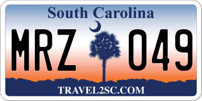 SC license plate MRZ049