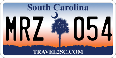 SC license plate MRZ054