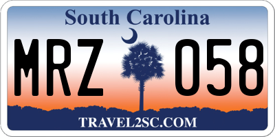 SC license plate MRZ058