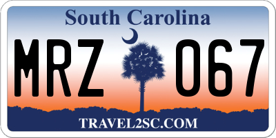 SC license plate MRZ067