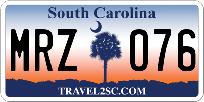SC license plate MRZ076