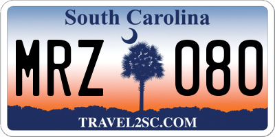 SC license plate MRZ080