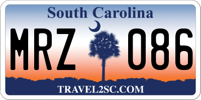 SC license plate MRZ086