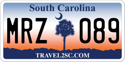 SC license plate MRZ089