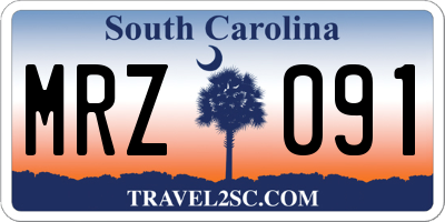 SC license plate MRZ091