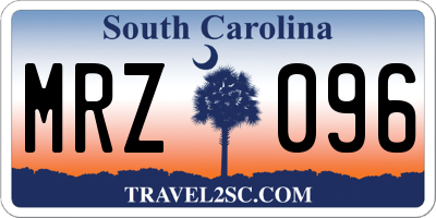 SC license plate MRZ096