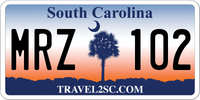 SC license plate MRZ102