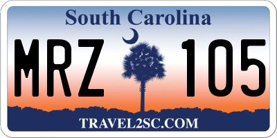 SC license plate MRZ105