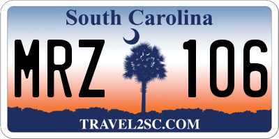 SC license plate MRZ106
