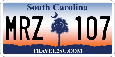 SC license plate MRZ107
