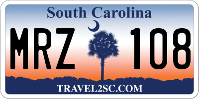 SC license plate MRZ108